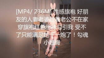 [MP4/ 236M] 性感旗袍 好朋友的人妻老婆趁着老公不在家穿旗袍红色丝袜勾引我 受不了只能满足她干一炮了！勾魂小翘臀